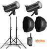 Kit 2 Flashes Godox SK400II-V con luz de modelado LED