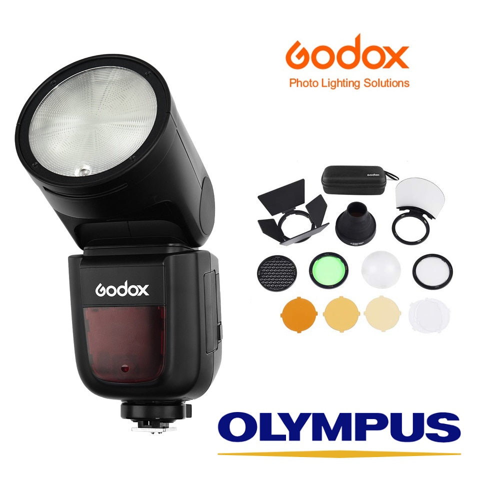 Kit Godox V1 Olympus-Panasonic con accesorios