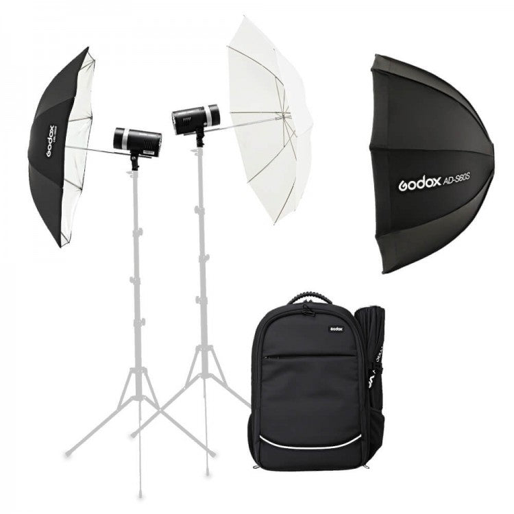 Dual Kit Godox AD300Pro con mochila y accesorios